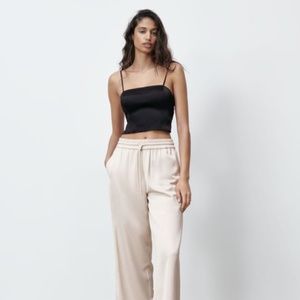 Zara Satin Effect Crop Top XS